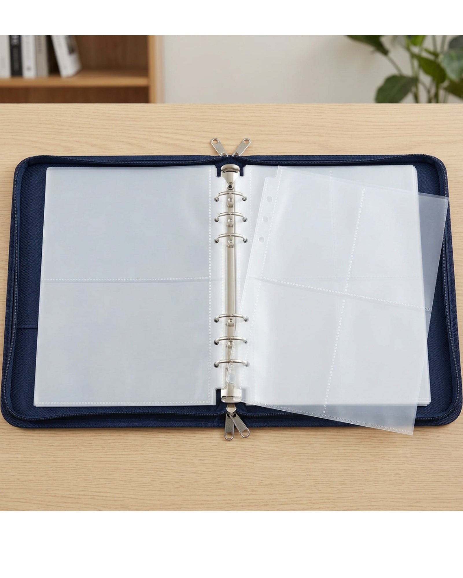Mpjwd A5 Six Ring Ticket Receipt Pocket Binder Navy - Lifestyle view