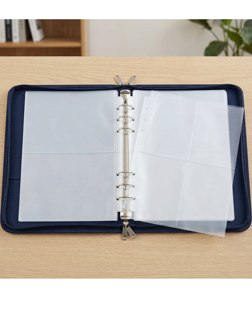Mpjwd A5 Six Ring Ticket Receipt Pocket Binder Navy - Lifestyle view