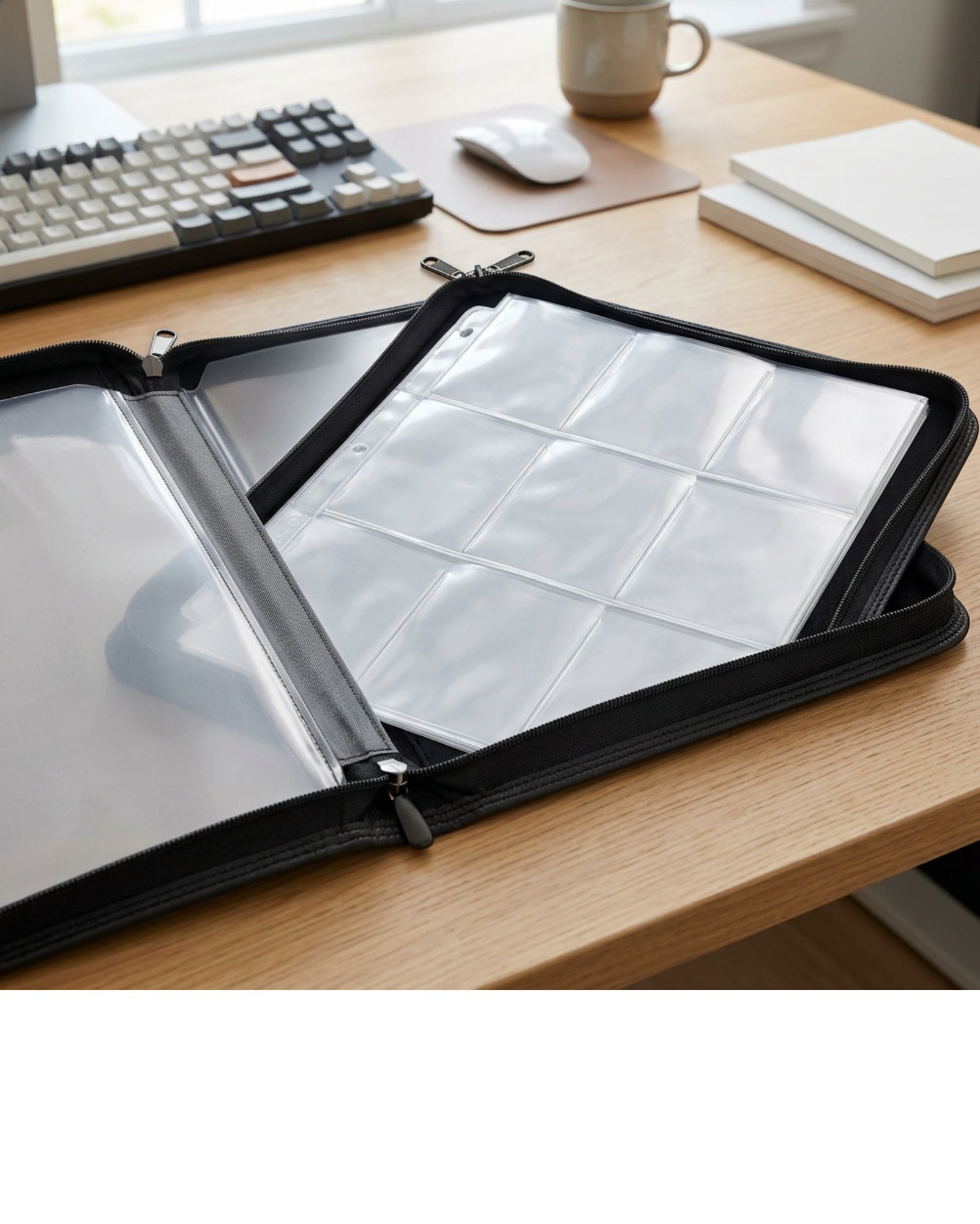 Mpjwd Nine Pocket Zip Card Binder Black - Lifestyle view