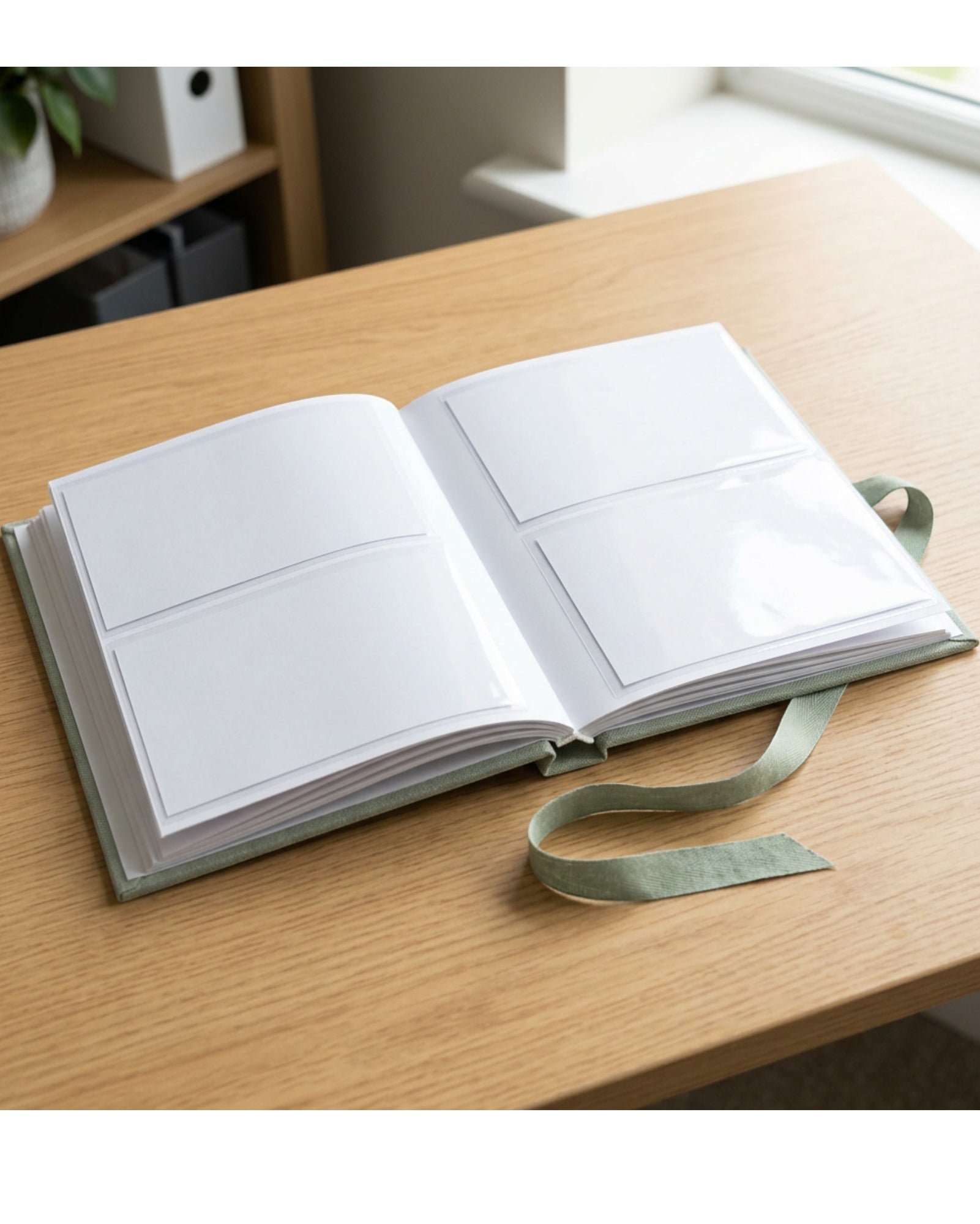 Mpjwd Slip In Photo Pocket Album Sage Linen - Lifestyle view